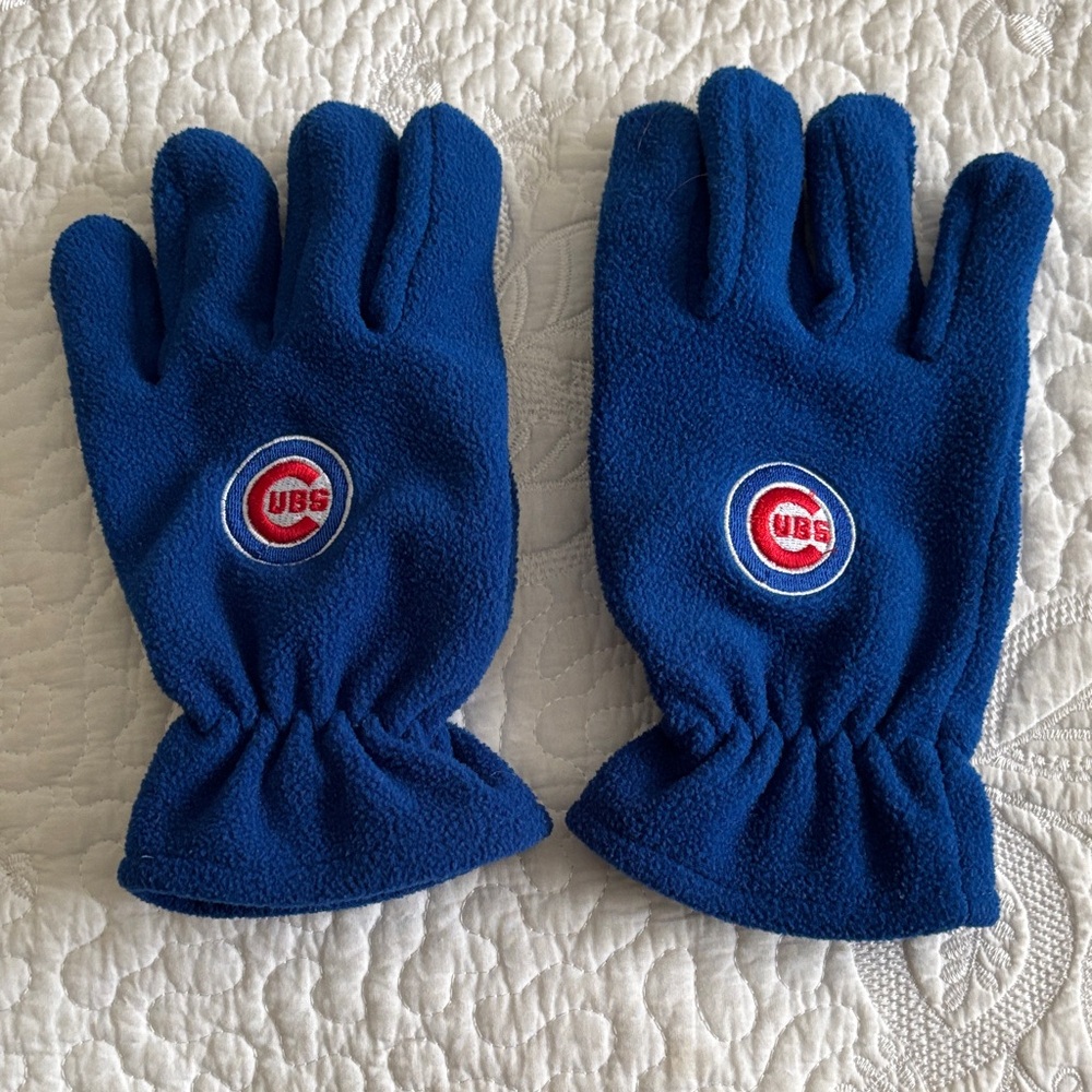 Blue Cubs Fleece Gloves